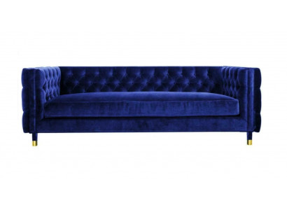 Niebieska Sofa Chesterfield Big Designer 4-miejsce do siedzenia Nowe Włókiennicze Materiałowe Kanapy