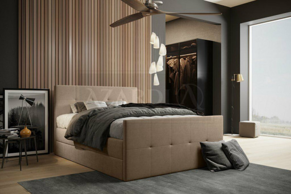 Chesterfield Łóżko tapicerowane Podwójne łóżko xxl design luksusowe łóżko z materacem sprężynowym