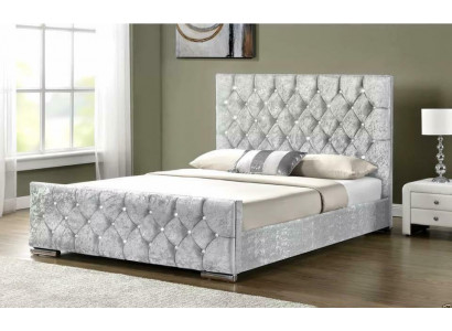 Designerskie białe Chesterfield Podwójne łóżko luksusowe Sypialnia łóżka