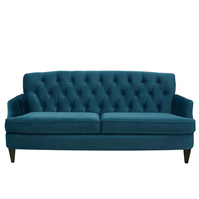 Turkusowa Royal trzyosobowa designerska luksusowa sofa do salonu 3-osobowa kanapa