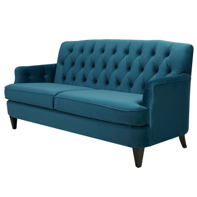 Turkusowa Royal trzyosobowa designerska luksusowa sofa do salonu 3-osobowa kanapa