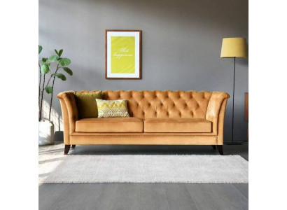 Orange Chesterfield 3-miejsce do siedzenia Nowoczesny Salon Luksusowa Sofa