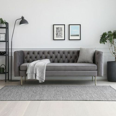 Sofa Luxury Włókienniczy Chesterfield Couch Sofy Podkładka 3 miejsce do siedzenia Włoskie meble