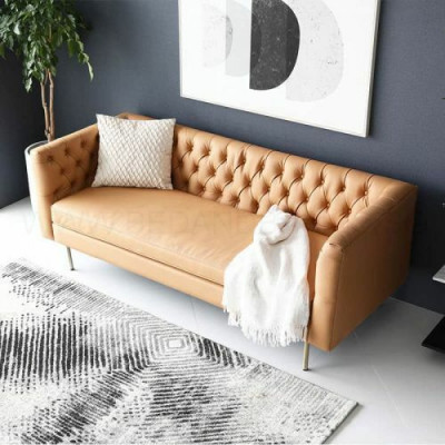 Sofa Luxury Włókienniczy Chesterfield Couch Sofy Podkładka 3 miejsce do siedzenia Włoskie meble