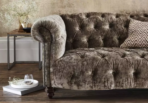 Chesterfield Sofa Couch Podkładka Materiał Skóra Couchen Podkładka Ustawić 3-osobową