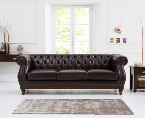 Chesterfield Designer Brown 3-miejsce do siedzenia Luksusowa Sofa do Salonu