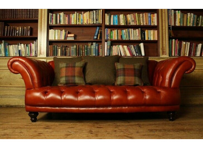 Brązowa Skóra Chesterfield Sofa Kanapa Podkładka Materiał kanapy Ustawić 3 miejsce do siedzenia Nowe