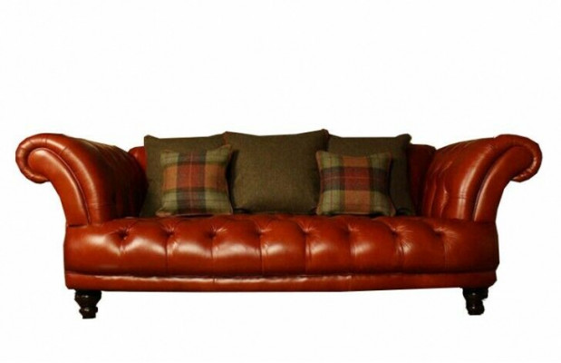 Brązowa Skóra Chesterfield Sofa Kanapa Podkładka Materiał kanapy Ustawić 3 miejsce do siedzenia Nowe