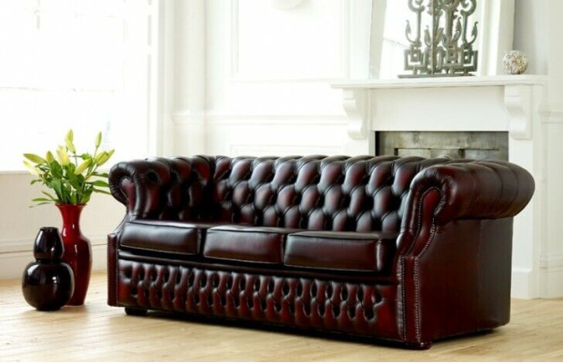 Sofa Chesterfield Sofa Podkładka Skóra Kanapa Ustawić 3-osobowa Trzyosobowa Nowa