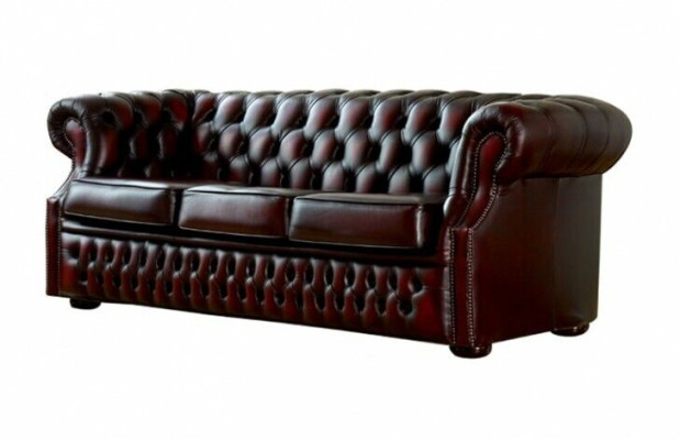 Sofa Chesterfield Sofa Podkładka Skóra Kanapa Ustawić 3-osobowa Trzyosobowa Nowa