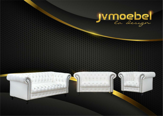Pokój dzienny Chesterfield Design Zestaw sofowy Meble Kanapa 321 miejsce do siedzenia Kanapy Sofy
