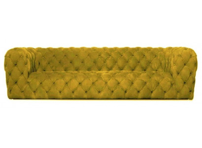 Żółta kanapa Chesterfield czteroosobowa xxl duża sofa wygodne miękkie kanapy nowe