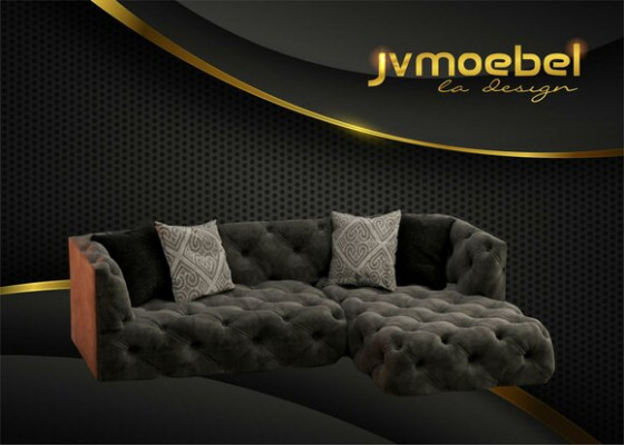 Chesterfield L-Shape Narożnikowa kanapa Couch Design Włókienniczy Podkładka Ustawić Sofa Narożnik Nowość