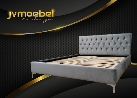 Chesterfield Włókienniczy Łóżko Podkładka Design 140x200 Podwójne łóżko z ramą łóżka