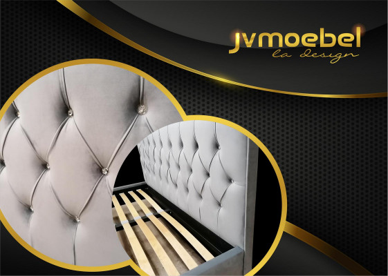 Chesterfield Włókienniczy Łóżko Podkładka Design 140x200 Podwójne łóżko z ramą łóżka