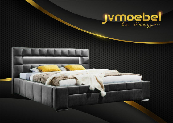 Łóżko inkl LED Oświetlenie Sypialnia Design Meble Nowoczesne łóżko Luxury Double