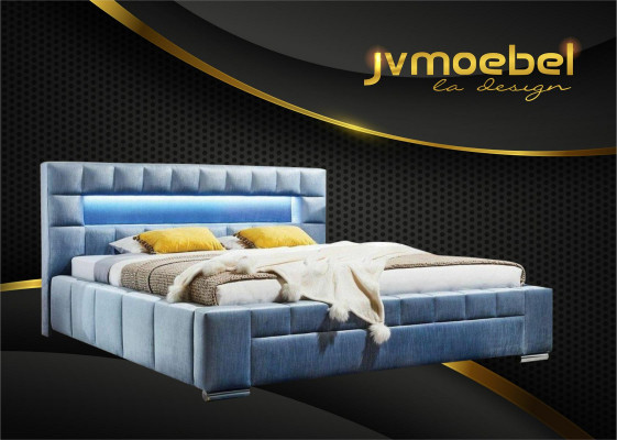 Luksusowe łóżko sprężynowe Łóżko Materiał Hotel Blue bed Sypialnia Meble Design Double