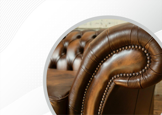 xxl Sofa 4 miejsce do siedzenia Kanapa Chesterfield Podkładka Siedziba Ustawić Skóra Włókienniczy Brown