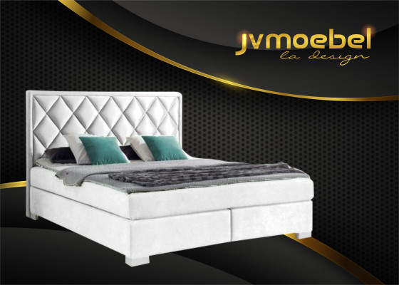 Luksusowe łóżko sprężynowe Łóżko Materiał Hotel Beige łóżko Sypialnia Meble Design Double