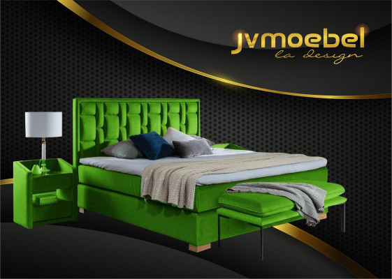 Luksusowe łóżko z materacem sprężynowym Czarny Blue Sypialnia Meble Design Double Hotel