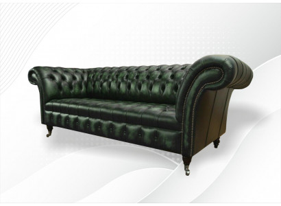 Sofa trzyosobowa 3 miejsce do siedzenia Chesterfield Nowe Kanapy Antyk Zielona Podkładka Sofy Nowe
