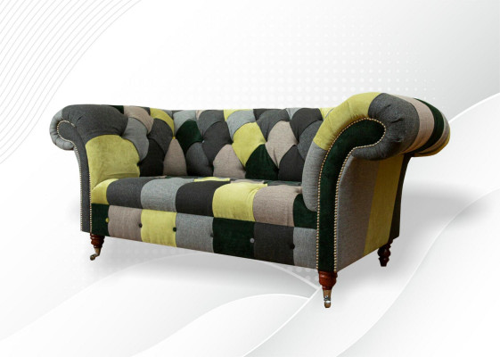Chesterfield Sofa Couch Podkładka Sofas Classic 2 miejsce do siedzenia Skóra Włókiennicza Kolorowe