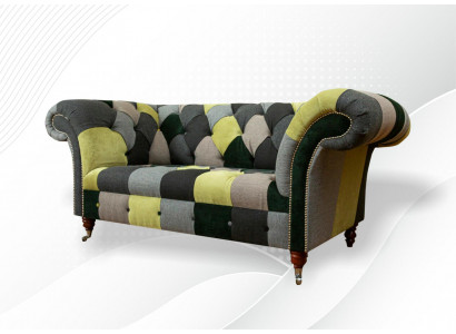 Chesterfield Sofa Couch Podkładka Sofas Classic 2 miejsce do siedzenia Skóra Włókiennicza Kolorowe