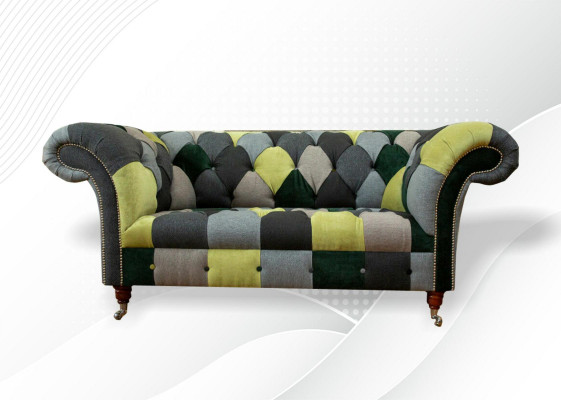 Chesterfield Sofa Couch Podkładka Sofas Classic 2 miejsce do siedzenia Skóra Włókiennicza Kolorowe