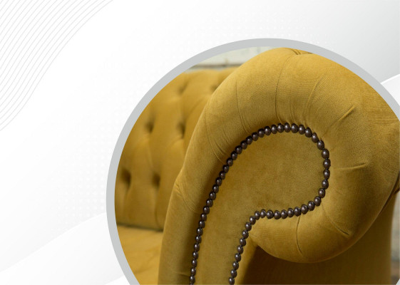 xxl Sofa Couch Chesterfield 225cm Podkładka Sofy 3 miejsce do siedzenia Skóra Włókienniczy Materiał Nowy