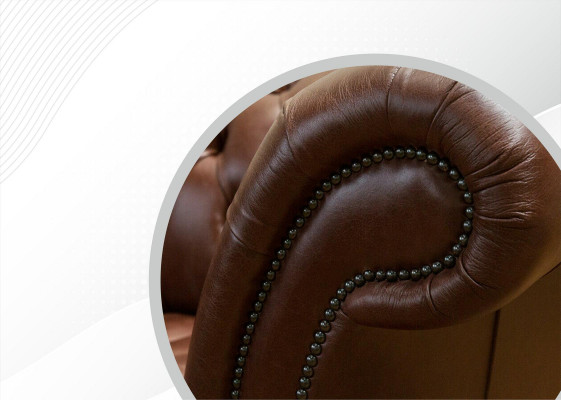 Chesterfield Couch Podkładka Sofas Classic Skóra 3 miejsce do siedzenia Couches Sofa Brown