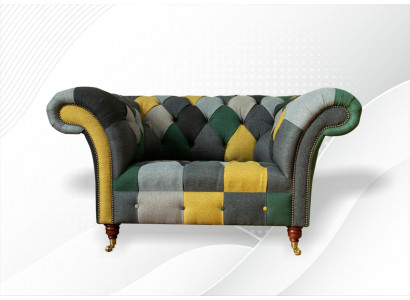 Chesterfield Fotel TV Couch 1,5 miejsce do siedzenia Sofa Włókienniczy Material Couches Podkładka