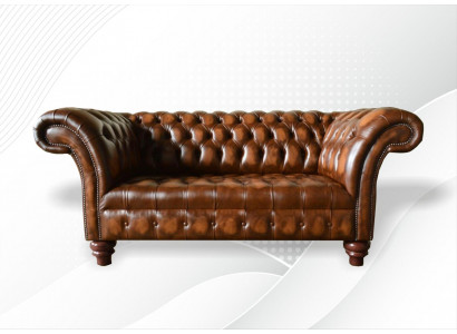 Design Chesterfield Sofa 2 miejsce do siedzenia Brown Couch Podkładka Sofy Sofa do Salonu Nowość