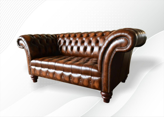 Design Chesterfield Sofa 2 miejsce do siedzenia Brown Couch Podkładka Sofy Sofa do Salonu Nowość