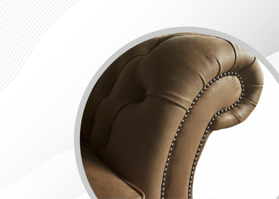 Sofa Design Sofa 3-osobowa Włókienniczy Podkładka Brązowa Sofy Klasyczne Chesterfield Nowość