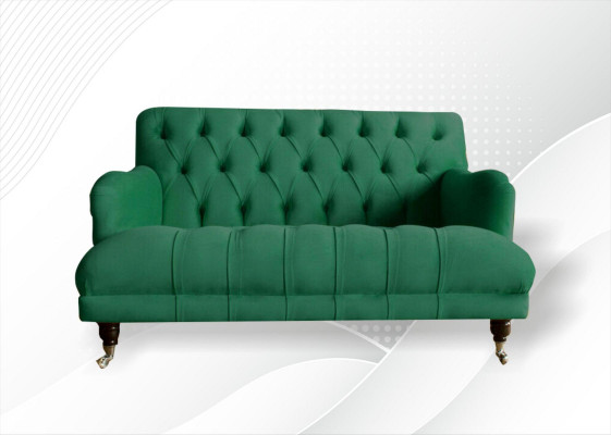 Chesterfield Fotel Couch Podkładka Sofa Couches 1,5 miejsce siedzące Single Seater Green Włókienniczy