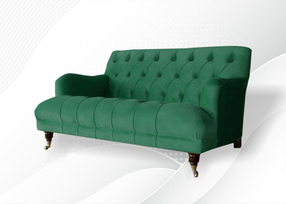 Chesterfield Fotel Couch Podkładka Sofa Couches 1,5 miejsce siedzące Single Seater Green Włókienniczy