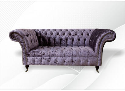 Chesterfield Sofa Kanapa Dwuosobowa Kanapa Materiałowa Sofy 2 er Siedziba Podkładka Aksamit