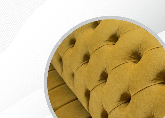 Sofa 2 miejsce do siedzenia Design Sofy Podkładka Nowoczesna Siedziba Materiał Żółta Dwuosobowa Nowa Kanapa