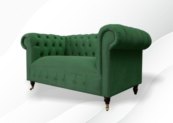 Chesterfield 2 miejsce siedzące Designerska Sofa Kanapa Podkładka Sofy Kanapy Materiał Włókienniczy