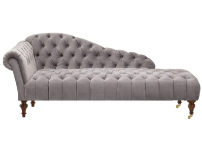 Szezlong Klasyczne Meble Beżowy Sofa do Salonu Materiał Chesterfield