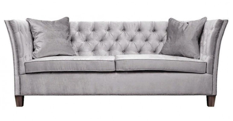 Sofa trzyosobowa Chesterfield beżowa Podkładka Meble Hotel Practice Living Room