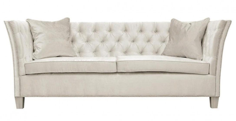 Sofa trzyosobowa Chesterfield beżowa Podkładka Meble Hotel Practice Living Room