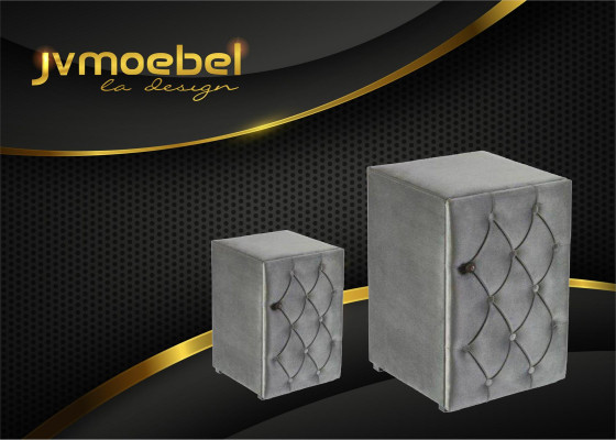 Nowoczesny design 2x Szafki nocne Chesterfield Włókienniczy Sypialnia Szafki nocne Nowość
