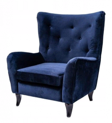 Fotel Włókienniczy Materiał Chesterfield Aksamit Meble do Salonu Nowoczesne Kanapy Niebieskie