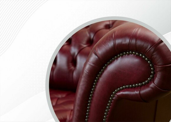 Czerwona Duża Sofa Kanapa Chesterfield 265cm XXL Podkładka Sofy 4-osobowa Skóra Włókienniczy Nowa