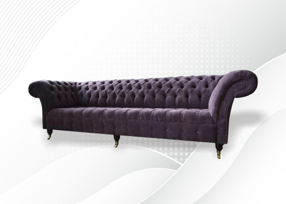 Kanapa Sofa 4 miejsce do siedzenia Design Podkładka Modern Włókienniczy Materiał Chesterfield Sofy Nowe