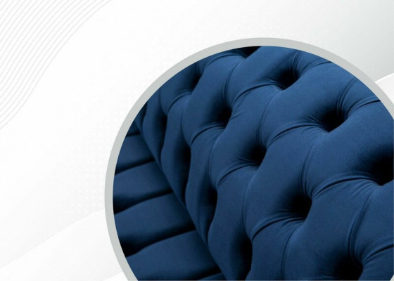 Sofa Design Sofa 4-osobowa Włókienniczy Podkładka Niebieskie Sofy Klasyczne Chesterfield Nowość