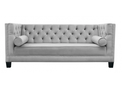 Luksusowa szara trzyosobowa podkładka Chesterfield Aksamit Meble Hotel Living Room Practice