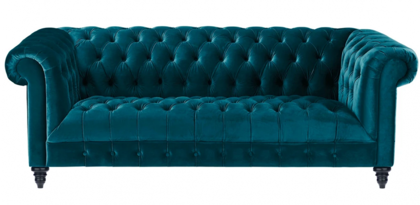 Chesterfield Turkis Aksamit Couch Luksusowa Podkładka Meble Sofa z Przyciskami trzyosobowa