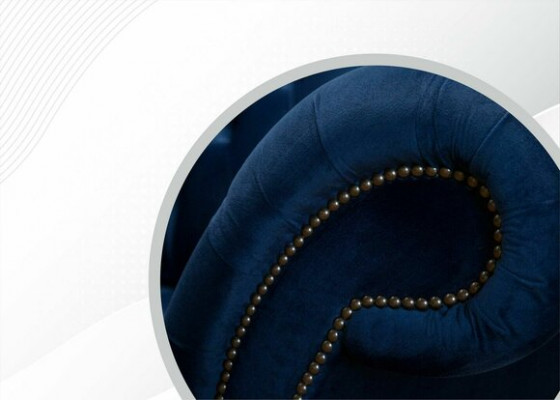 Design Chesterfield Zestaw sofowy 2 miejsce do siedzenia Sofa Włókienniczy Blue Podkładka Sofas Blue
